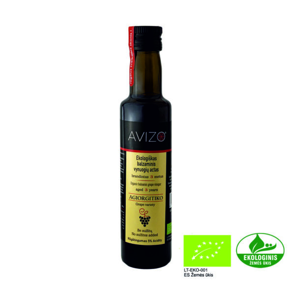 Ekologiškas AVIZO balzaminis vynuogių actas (brandintas 3 metus) - 250 ml